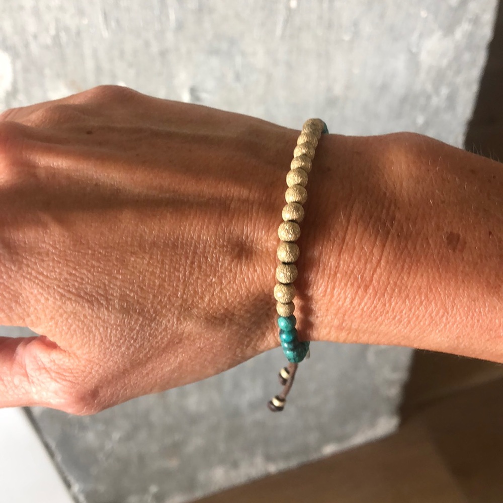 M.Cohen gold and turquoise bracelet